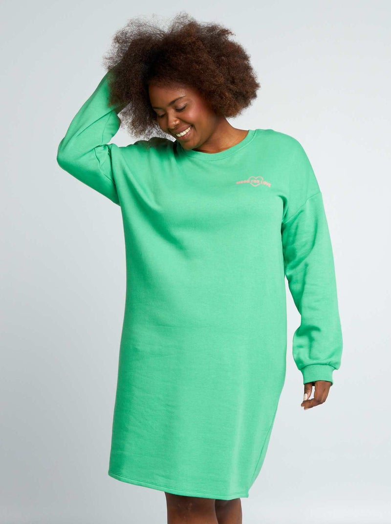 Sweatjurk met tekstopdruk GROEN - Kiabi