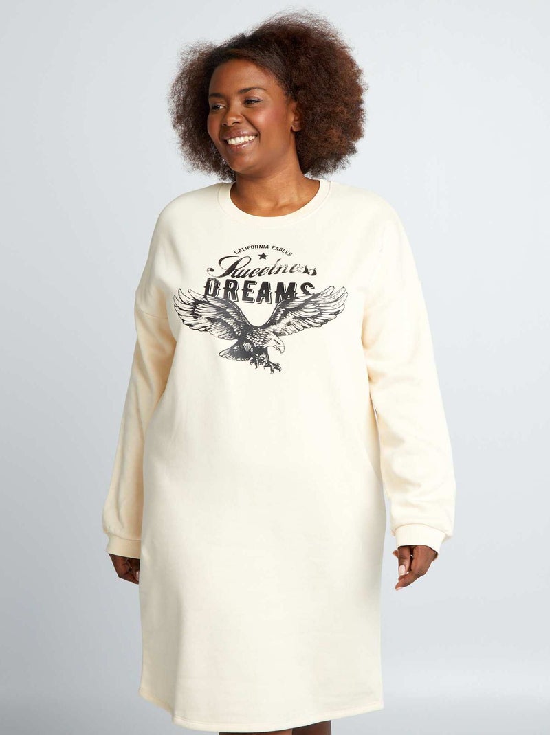 Sweatjurk met tekstopdruk WIT - Kiabi