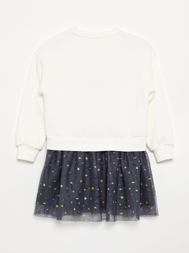 Sweatjurk van joggingstof en tule 'Minnie' 'Disney' Wit - Kiabi