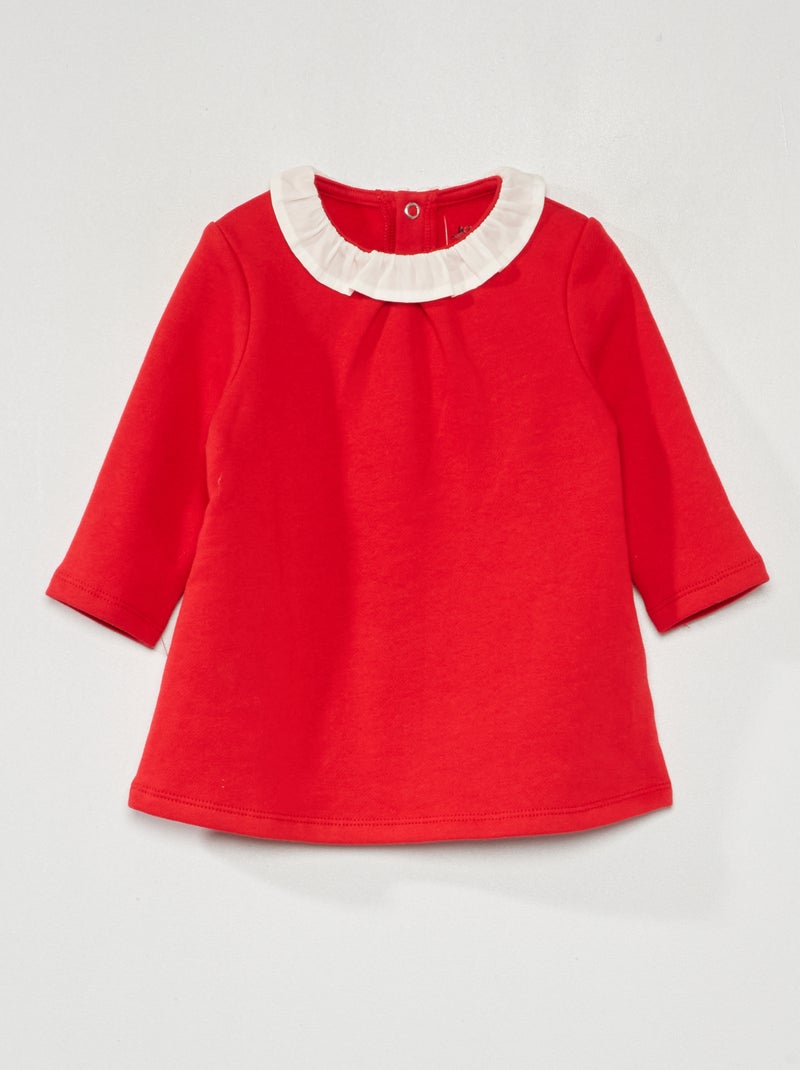 Sweatjurk van joggingstof ROOD - Kiabi
