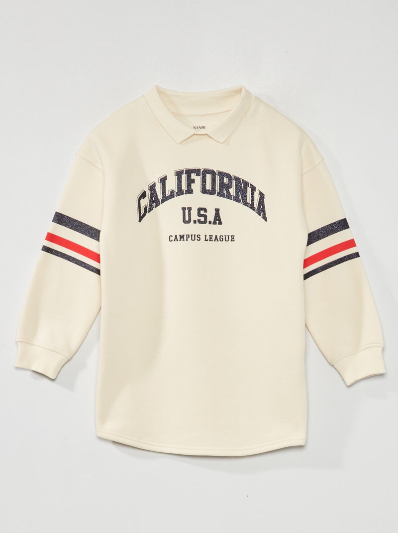 Sweatjurk van joggingstof WIT - Kiabi