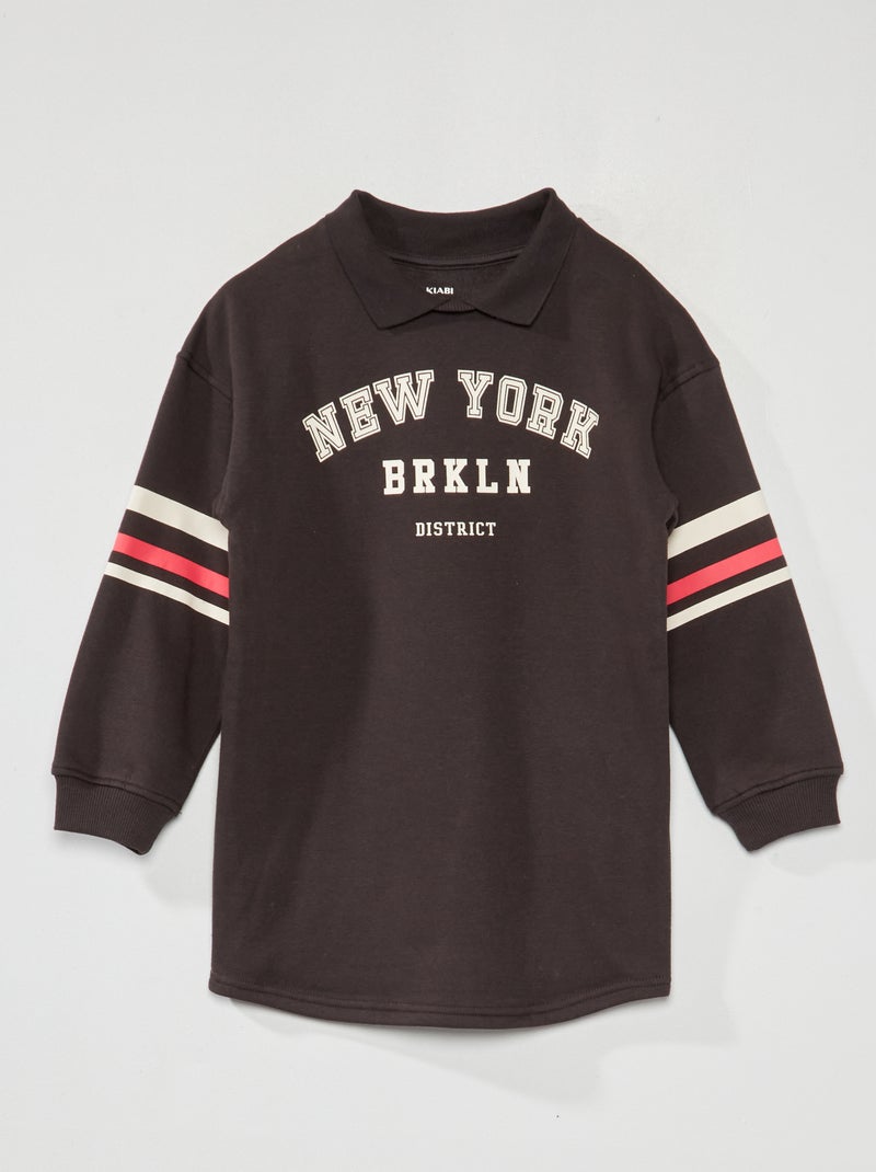 Sweatjurk van joggingstof ZWART - Kiabi