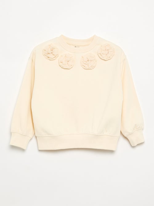 Sweatshirt met 3D-bloemenapplicaties - Kiabi Sweatshirt met 3D-bloemenapplicaties - Kiabi