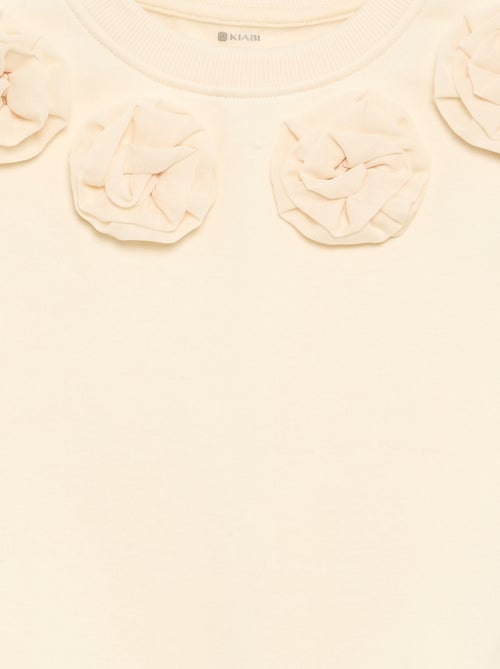 Sweatshirt met 3D-bloemenapplicaties - Kiabi Sweatshirt met 3D-bloemenapplicaties - Kiabi