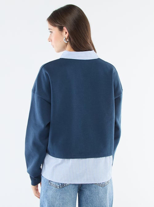 Sweatshirt met blouse-effect 2-in-1 - Kiabi