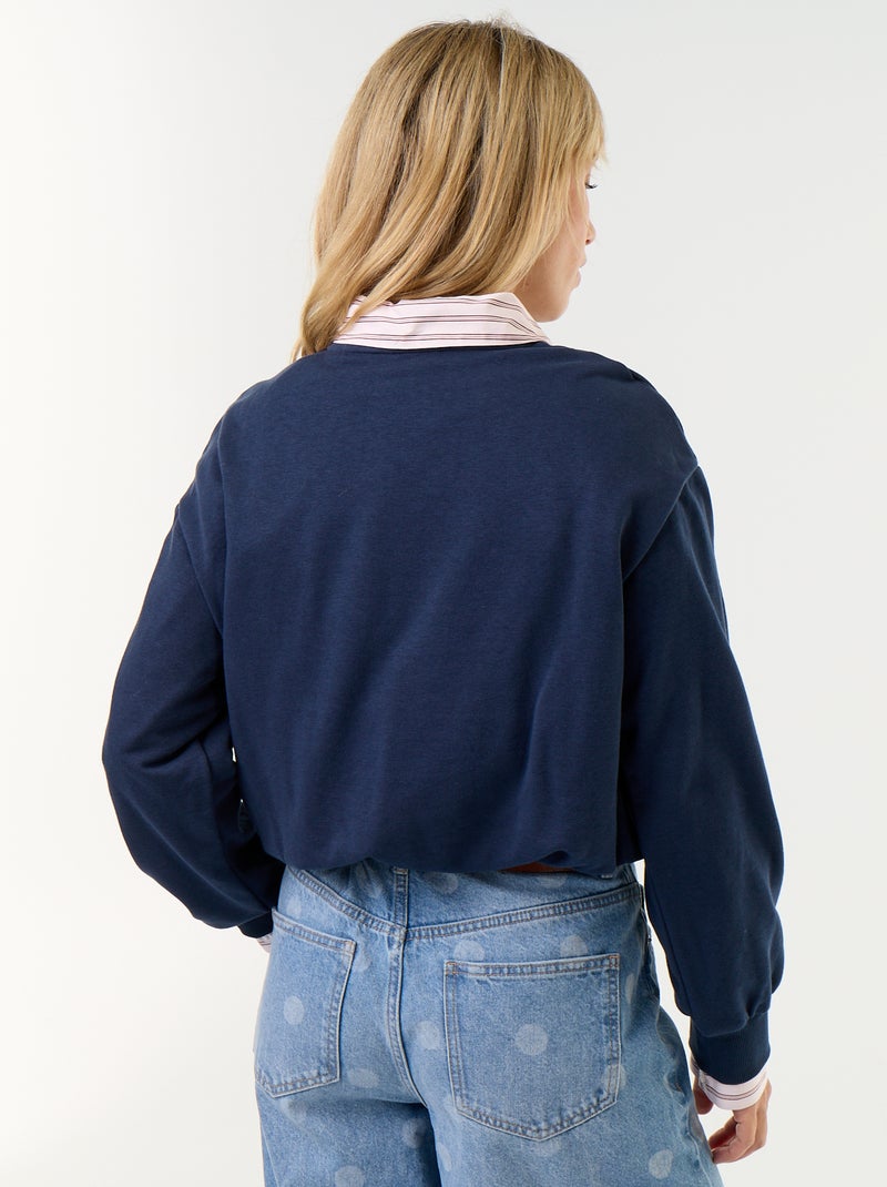 Sweatshirt met bolle pasvorm van french terry Blauw - Kiabi