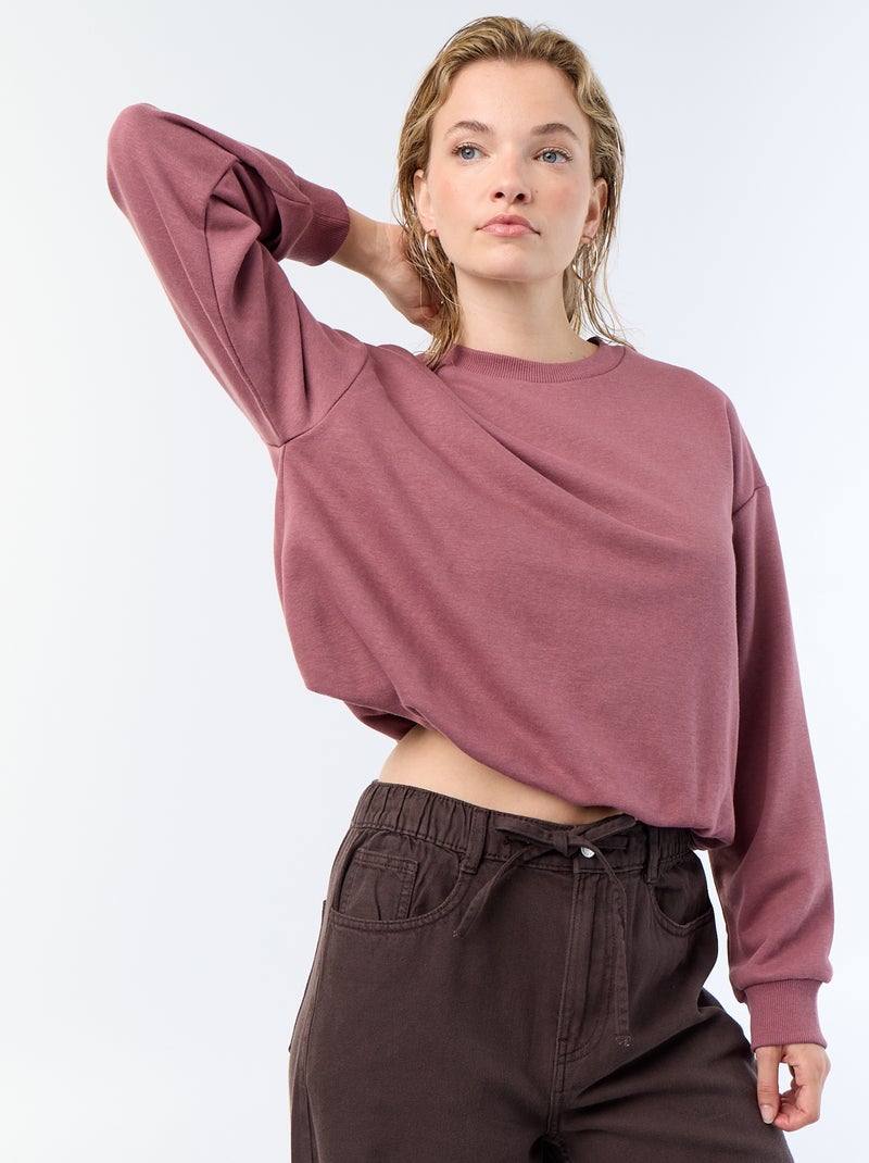 Sweatshirt met bolle pasvorm van french terry Rose - Kiabi