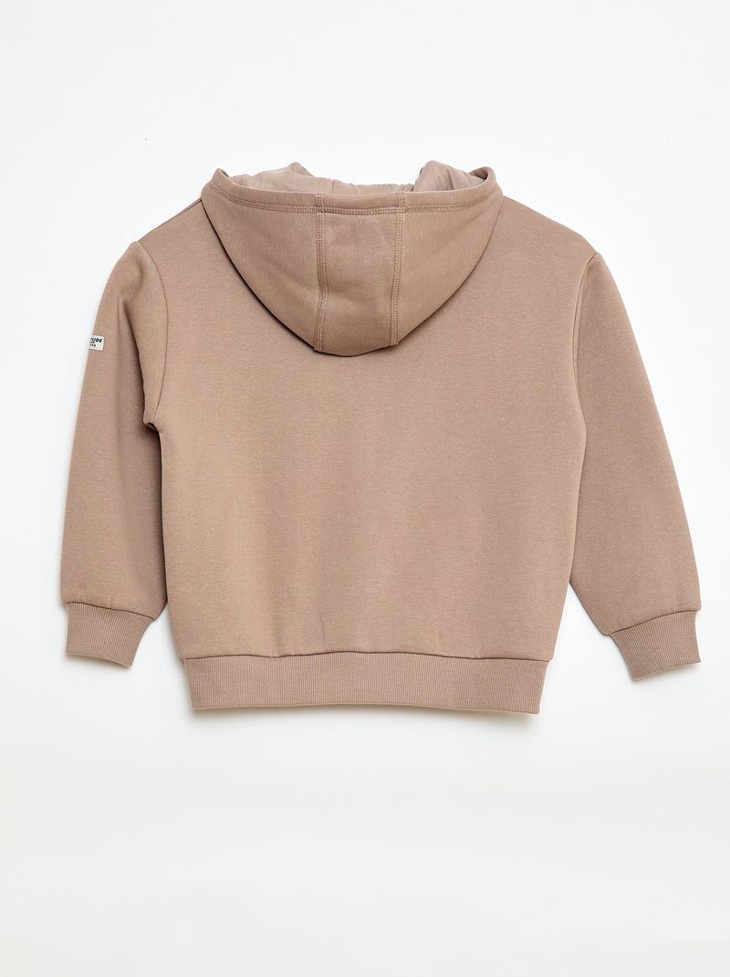 Sweatshirt met capuchon van fleece Biege - Kiabi
