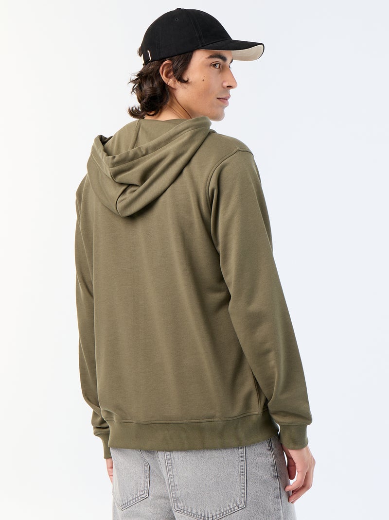 Sweatshirt met capuchon van French Terry Kaki - Kiabi