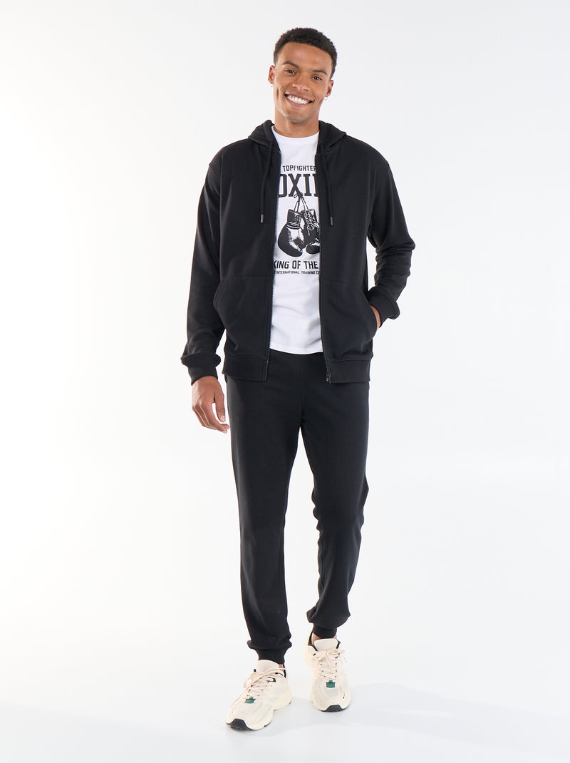 Sweatshirt met capuchon van French Terry Zwart - Kiabi