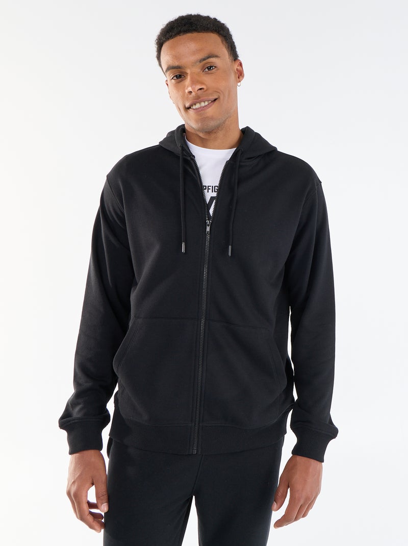 Sweatshirt met capuchon van French Terry Zwart - Kiabi
