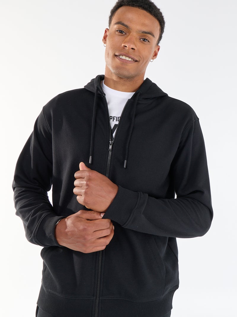 Sweatshirt met capuchon van French Terry Zwart - Kiabi