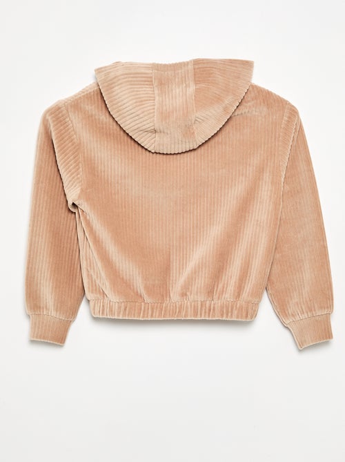 Sweatshirt met capuchon van geribde stof - Kiabi