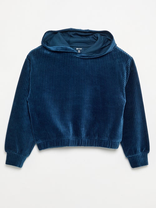 Sweatshirt met capuchon van geribde stof - Kiabi