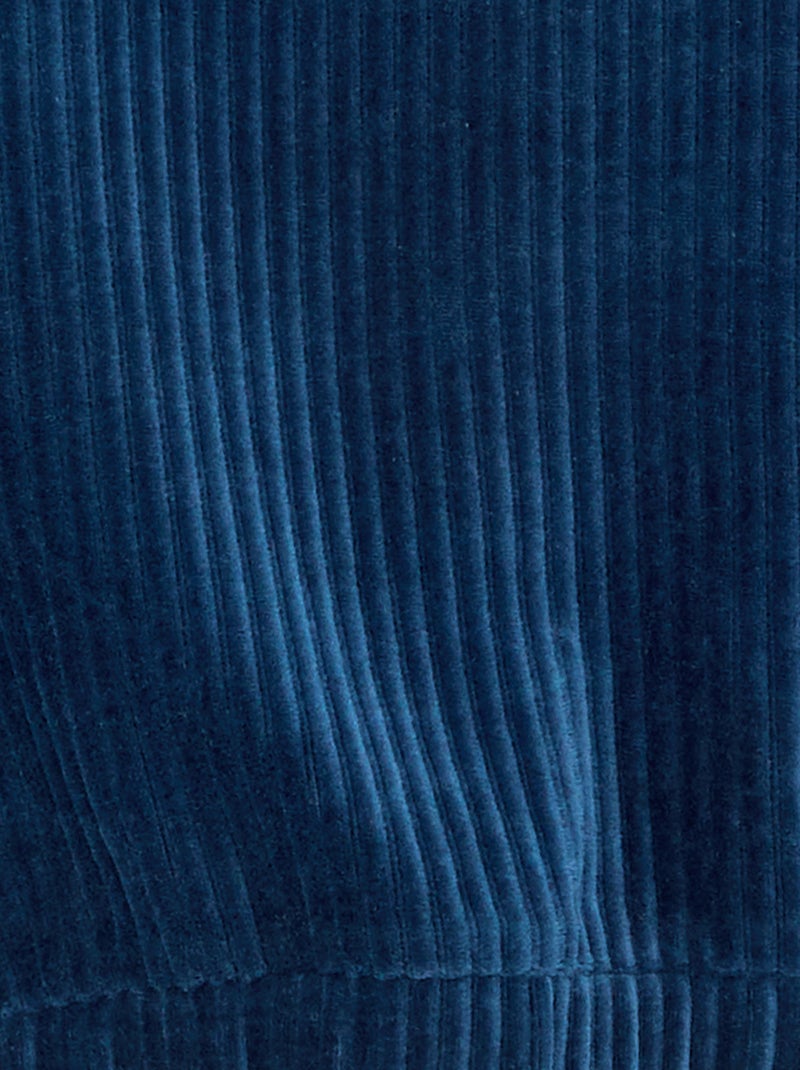 Sweatshirt met capuchon van geribde stof Blauw - Kiabi