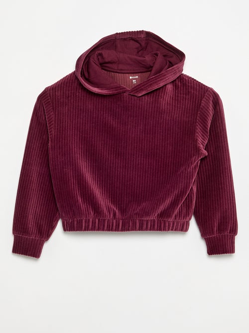 Sweatshirt met capuchon van geribde stof - Kiabi