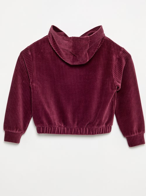 Sweatshirt met capuchon van geribde stof - Kiabi