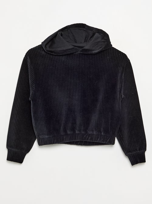 Sweatshirt met capuchon van geribde stof - Kiabi
