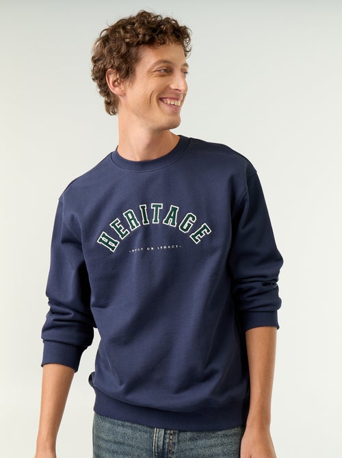 Sweatshirt met geborduurde opschriften in sportieve stijl - Kiabi