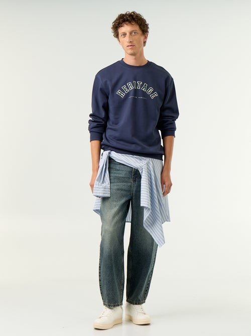 Sweatshirt met geborduurde opschriften in sportieve stijl - Kiabi