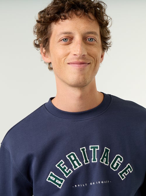 Sweatshirt met geborduurde opschriften in sportieve stijl - Kiabi