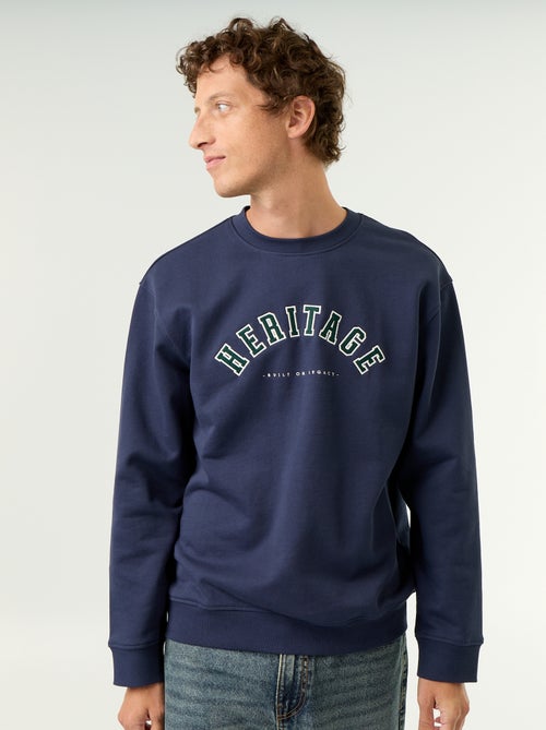 Sweatshirt met geborduurde opschriften in sportieve stijl - Kiabi