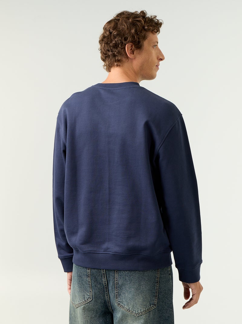 Sweatshirt met geborduurde opschriften in sportieve stijl Blauw - Kiabi