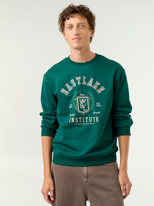 Sweatshirt met geborduurde opschriften in sportieve stijl - Kiabi