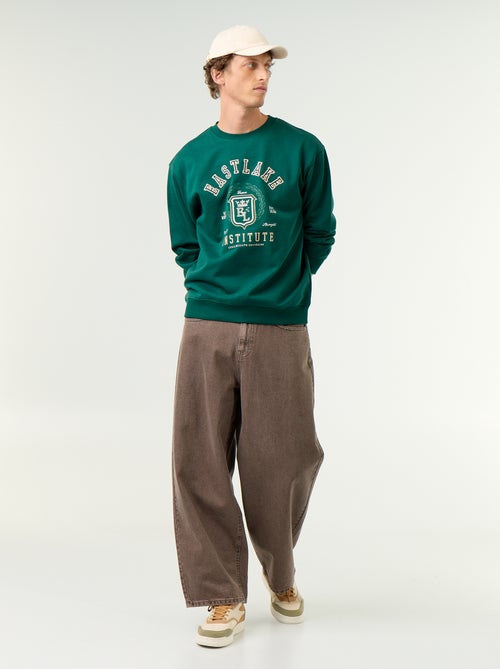 Sweatshirt met geborduurde opschriften in sportieve stijl - Kiabi