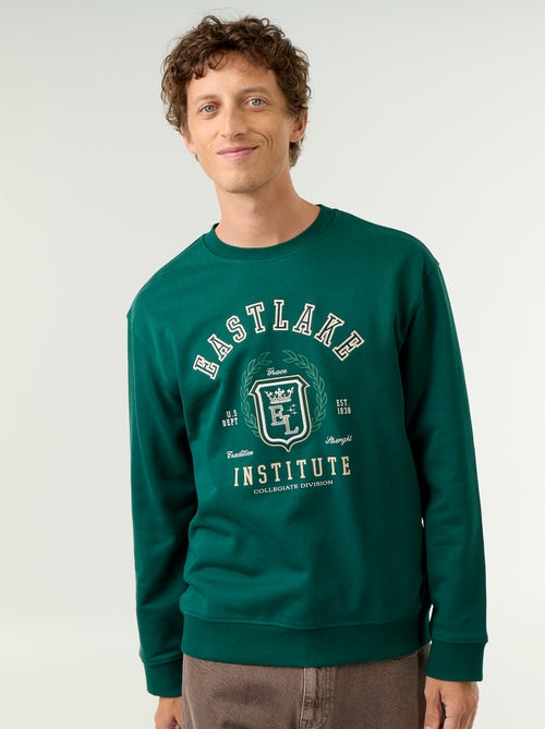 Sweatshirt met geborduurde opschriften in sportieve stijl - Kiabi