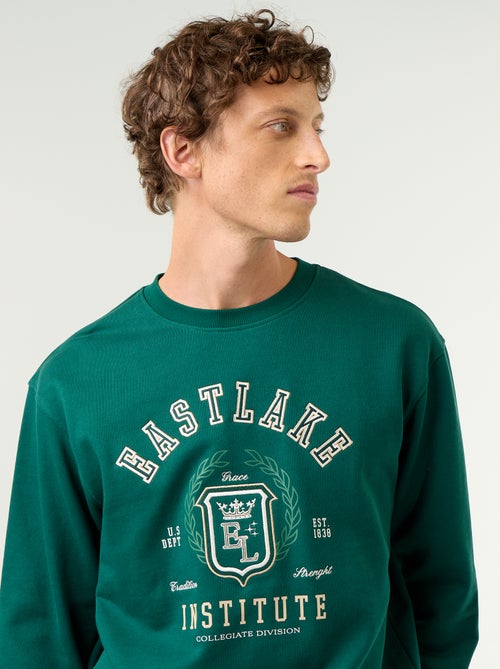 Sweatshirt met geborduurde opschriften in sportieve stijl - Kiabi