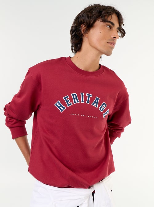 Sweatshirt met geborduurde opschriften in sportieve stijl - Kiabi Sweatshirt met geborduurde opschriften in sportieve stijl - Kiabi