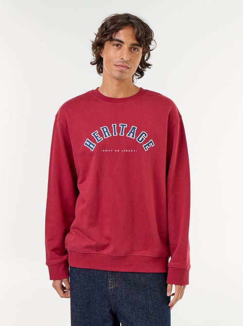 Sweatshirt met geborduurde opschriften in sportieve stijl - Kiabi Sweatshirt met geborduurde opschriften in sportieve stijl - Kiabi