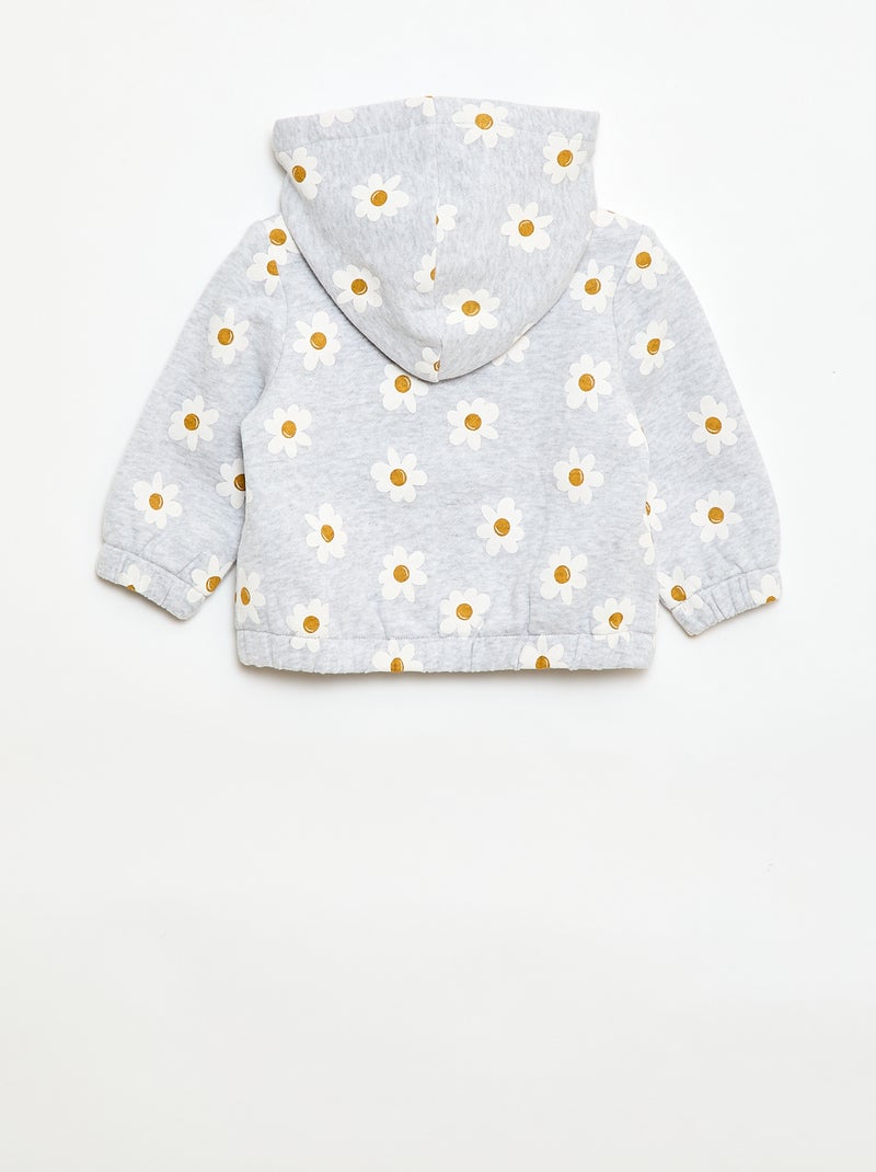 Sweatshirt met kap en print Grijs - Kiabi