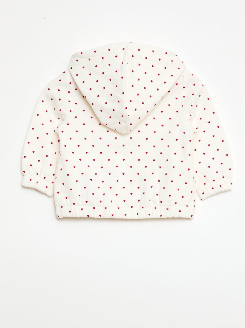 Sweatshirt met kap en print Wit - Kiabi