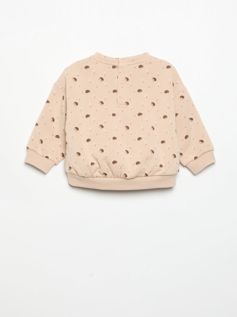Sweatshirt met lange mouwen Biege - Kiabi