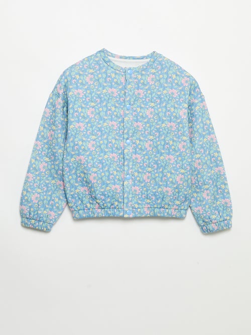 Sweatshirt met lange mouwen en drukknoopsluiting - Kiabi