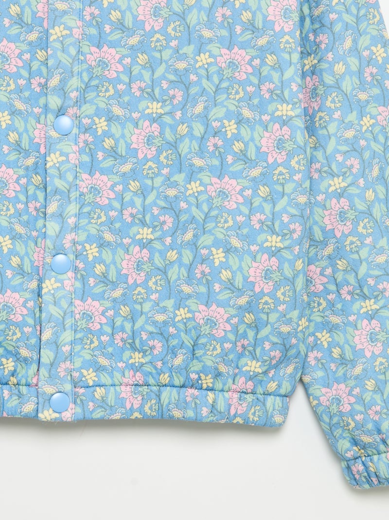 Sweatshirt met lange mouwen en drukknoopsluiting Blauw - Kiabi