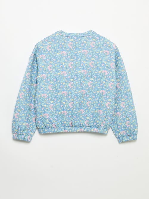 Sweatshirt met lange mouwen en drukknoopsluiting - Kiabi