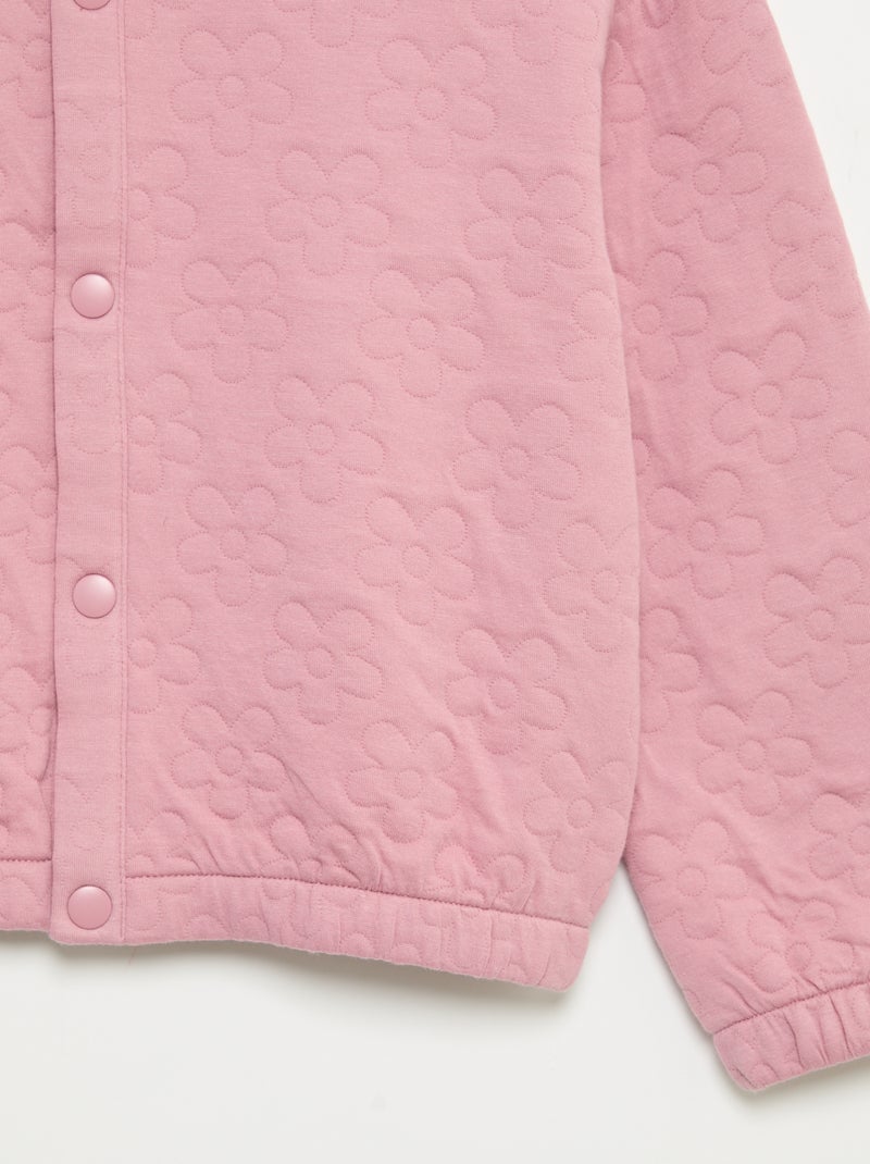 Sweatshirt met lange mouwen en drukknoopsluiting Paars - Kiabi