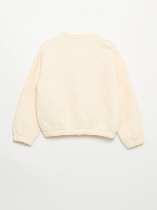 Sweatshirt met lange mouwen en drukknoopsluiting - Kiabi