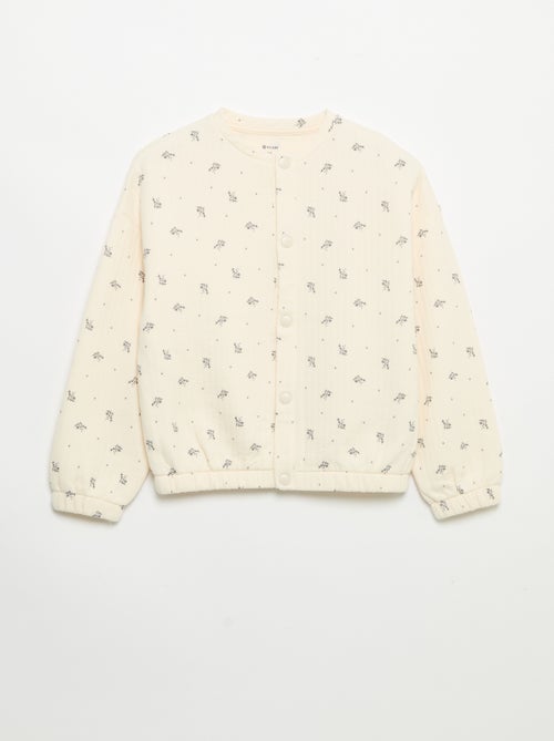 Sweatshirt met lange mouwen en drukknopenopening - Kiabi