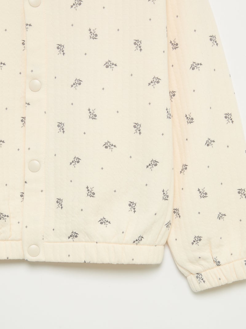 Sweatshirt met lange mouwen en drukknopenopening Wit - Kiabi
