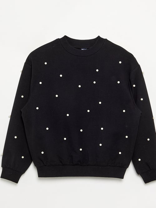 Sweatshirt met lange mouwen en parels - Kiabi