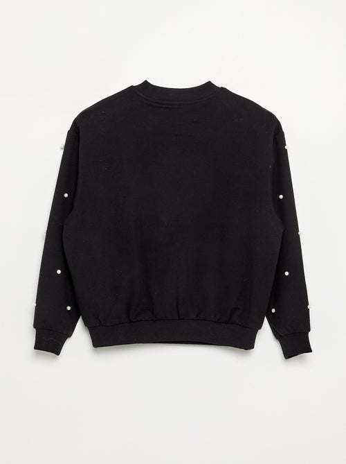 Sweatshirt met lange mouwen en parels - Kiabi