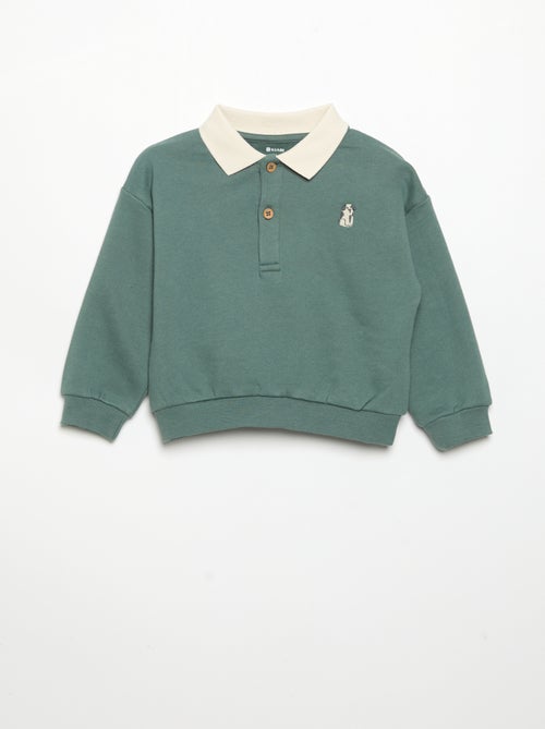 Sweatshirt met lange mouwen en polokraag - Kiabi