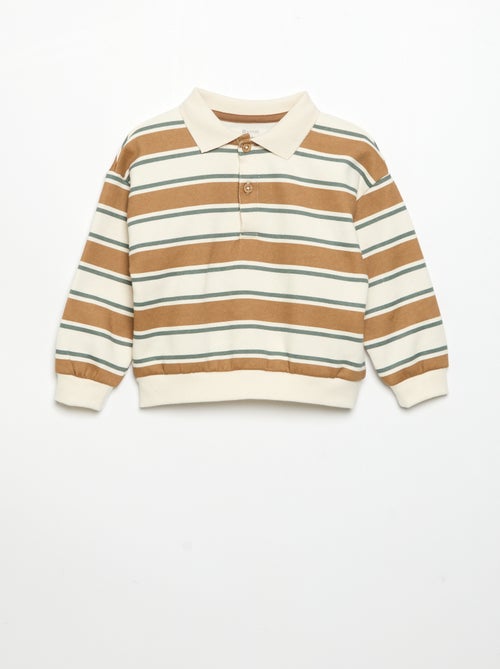 Sweatshirt met lange mouwen en polokraag - Kiabi