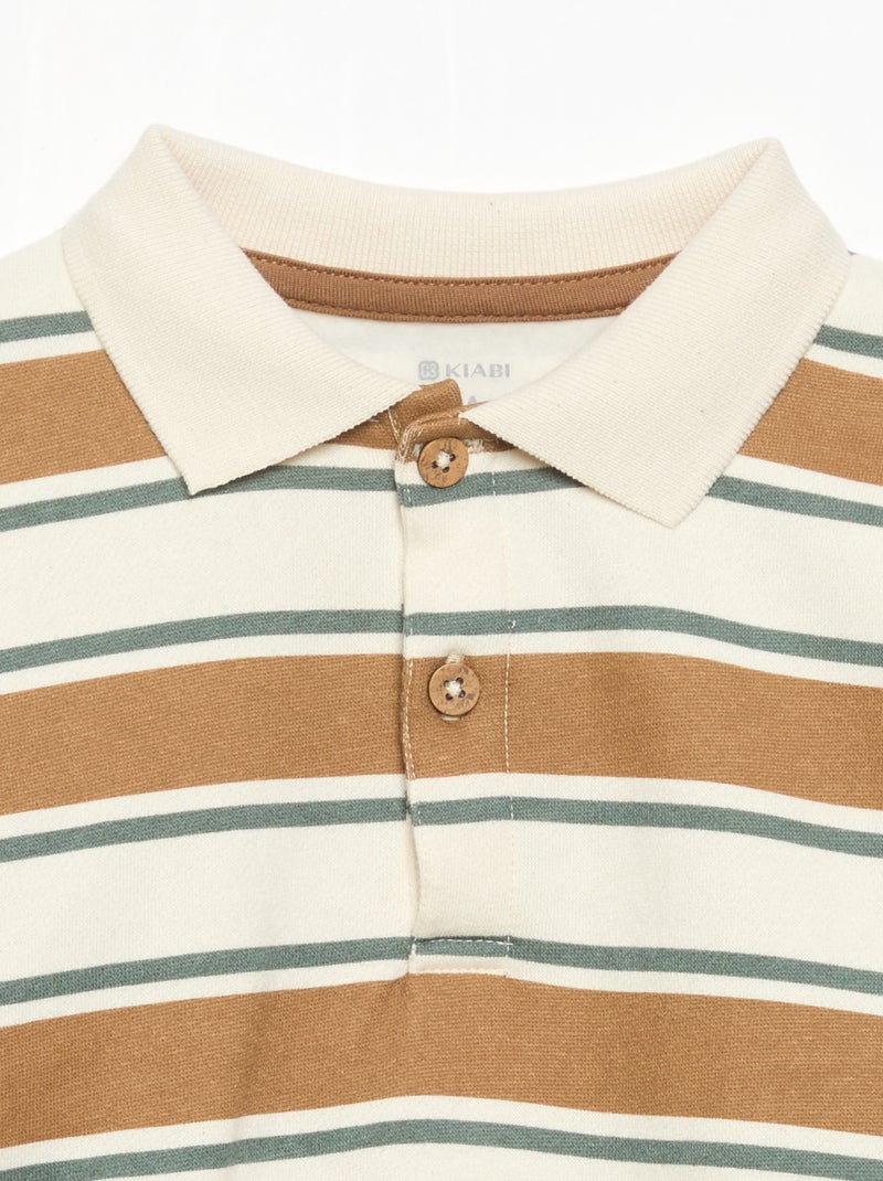 Sweatshirt met lange mouwen en polokraag Wit - Kiabi