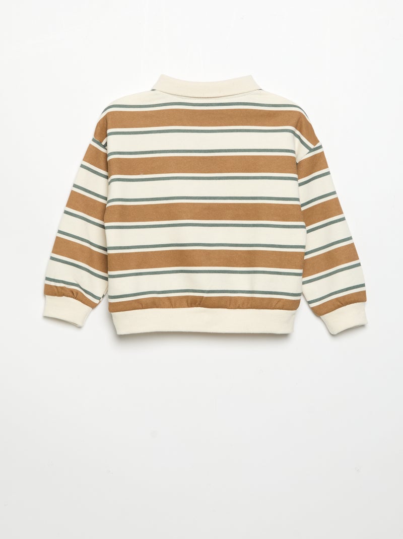 Sweatshirt met lange mouwen en polokraag Wit - Kiabi