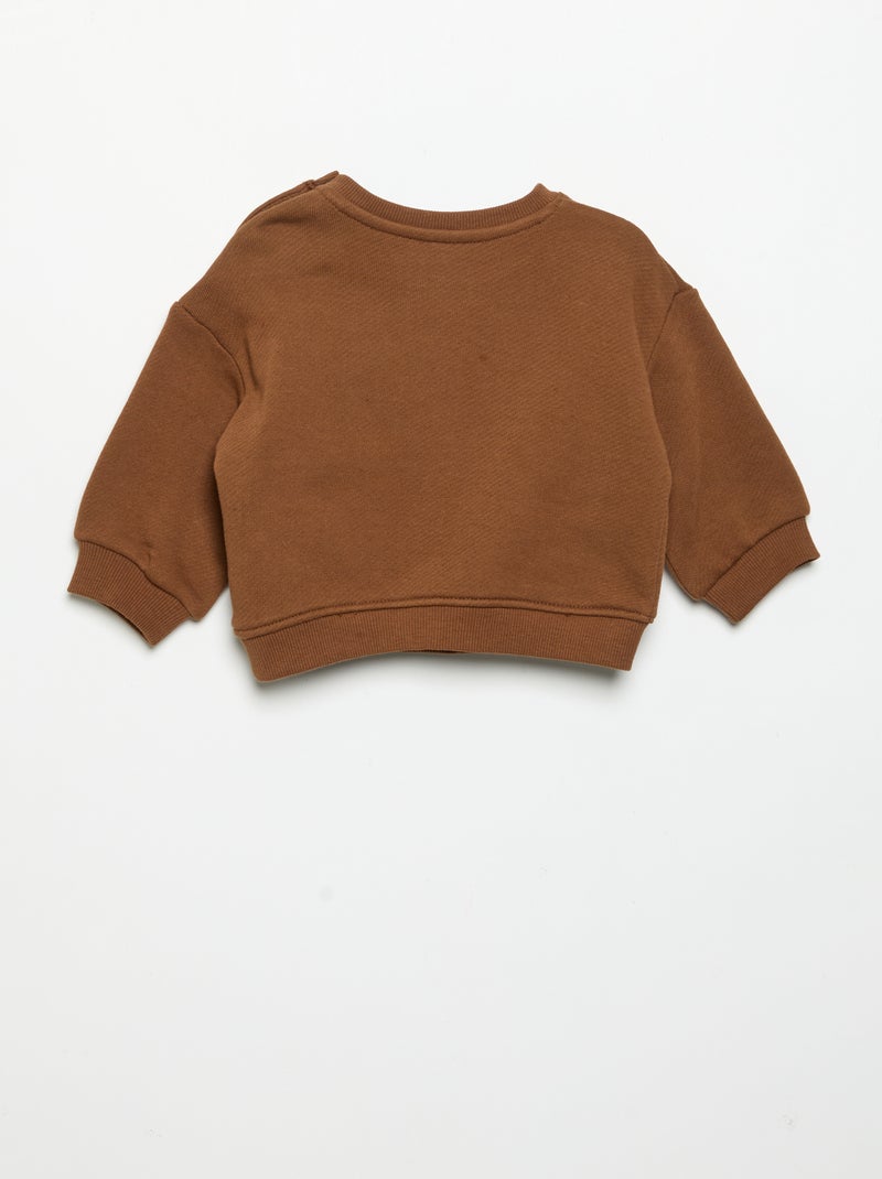 Sweatshirt met lange mouwen en print Bruin - Kiabi